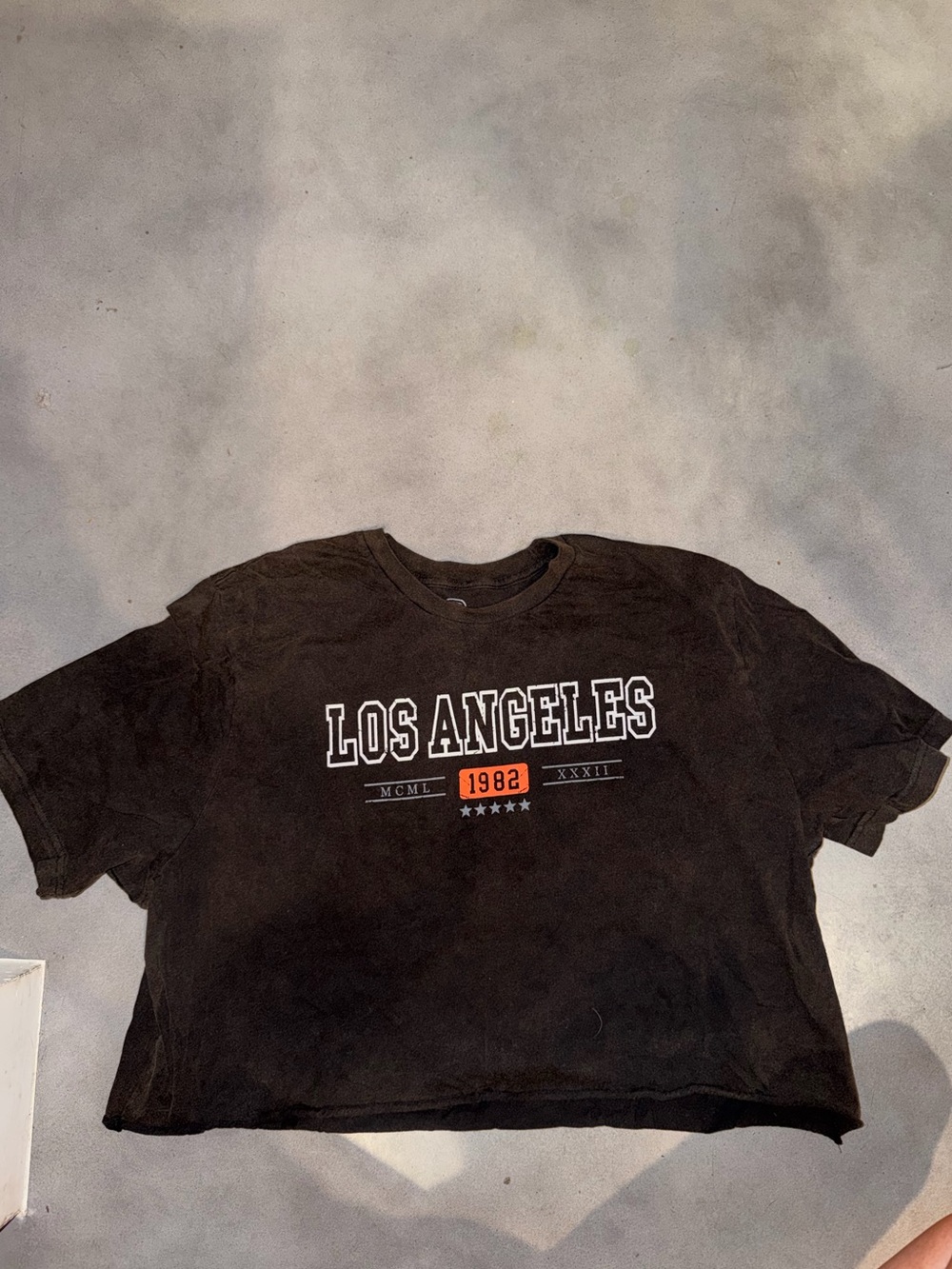 Los Angeles Cropped Tee | Super Soft Black Graphic T-Shirt | Size 2X